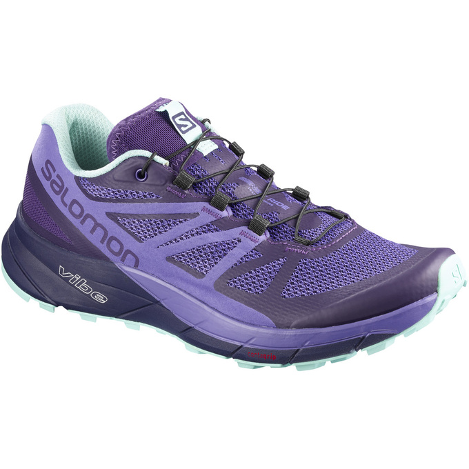 Salomon Israel SENSE RIDE W - Womens Trail Running Shoes - Lavender (SERV-04619)